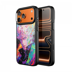 Illustrative Series iPhone 17 Pro Max Case  Magsafe Neon Anime Portrait Custom AI